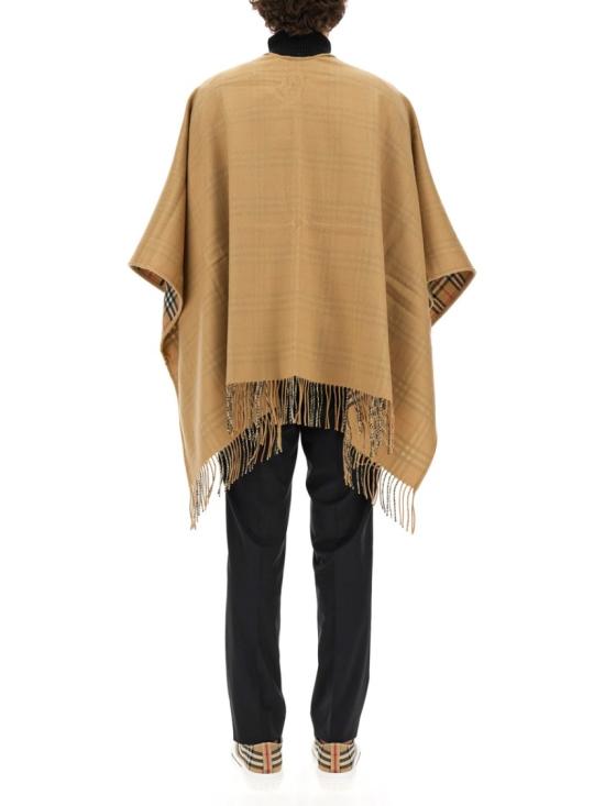  버버리 체크 울 리버시블 케이프 8071673 A7026 Brown - BURBERRY