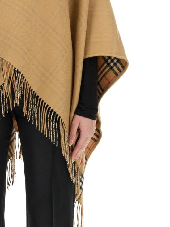 버버리 체크 울 리버시블 케이프 8071673 A7026 Brown - BURBERRY