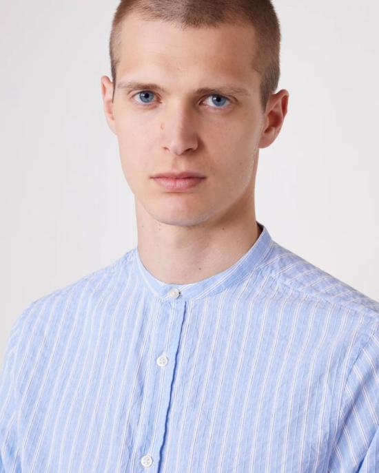 25SS 오피신 제네랄 긴팔 셔츠 S25MSHI030 DREAMBLUE WHITE Blue - OFFICINE GENERALE