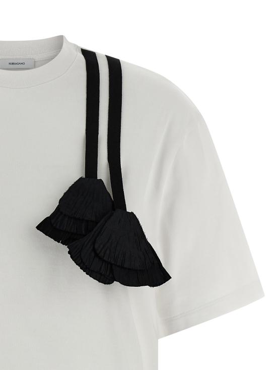 25FW 살바토레 페라가모 탑 788380BIANCO White Black - SALVATORE FERRAGAMO