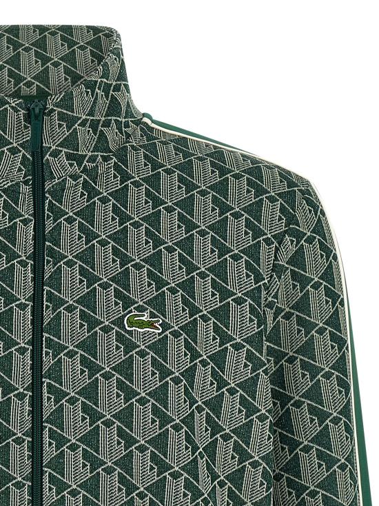 25FW 라코스테 모노그램 집업 스웨트셔츠 SH1368D1R Green - LACOSTE