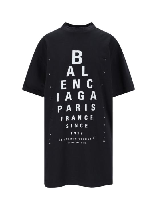 25SS 발렌시아가 옵틱컬 오버사이즈 티셔츠 811688 TRVU69034 Black