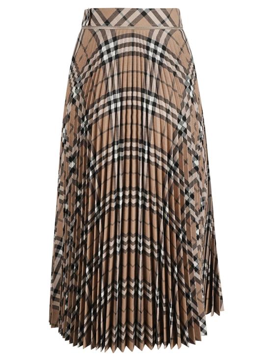  버버리 체크 플리츠 스커트 8093011 C1202 Brown - BURBERRY