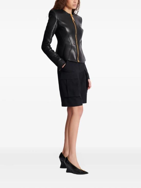 25FW 발망 가죽 자켓 FF0SK691LC62 0PA BLACK - BALMAIN