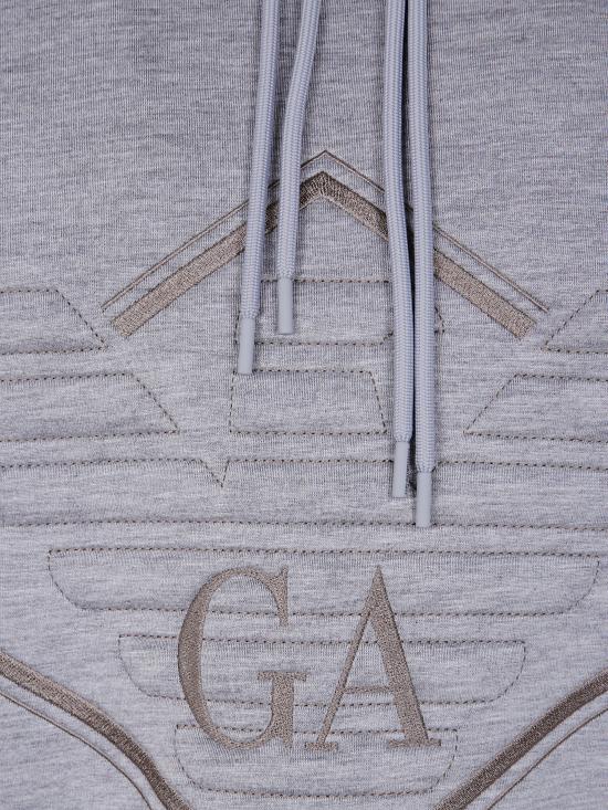 25FW 엠포리오 아르마니 후드 티셔츠 EM002882 AF18339 M0195 EAGLE LOGO PRINT GREY - EMPORIO ARMANI