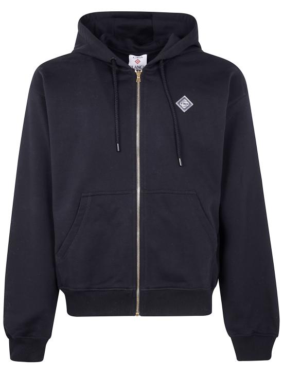 25FW 카사블랑카 후드 티셔츠 M AW25 JTP 408 02 BLACK LOOPBACK - CASABLANCA