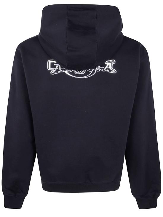 25FW 카사블랑카 후드 티셔츠 M AW25 JTP 408 02 BLACK LOOPBACK - CASABLANCA