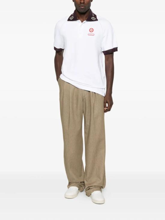 25FW 카사블랑카 폴로 티셔츠 M AW25 JTP 435 01 BRIGHT WHITE - CASABLANCA