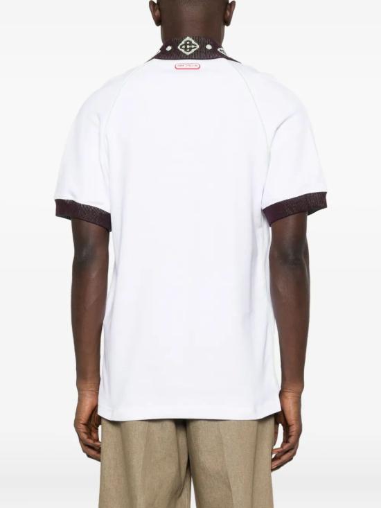 25FW 카사블랑카 폴로 티셔츠 M AW25 JTP 435 01 BRIGHT WHITE - CASABLANCA