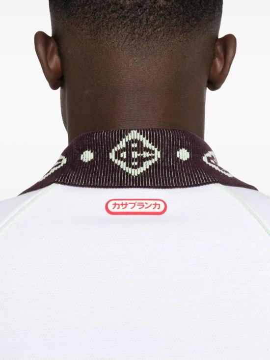 25FW 카사블랑카 폴로 티셔츠 M AW25 JTP 435 01 BRIGHT WHITE - CASABLANCA