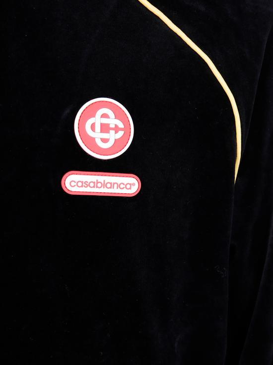 25FW 카사블랑카 후드 티셔츠 M AW25 JTP 421 01 BLACK - CASABLANCA