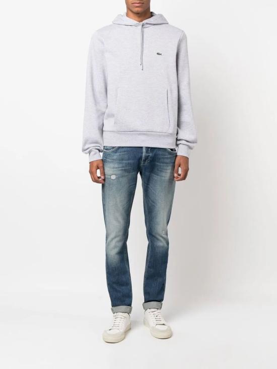 25FW 라코스테 오가닉 코튼 후드 티셔츠 SH9623 CCA SILVER CHINE - LACOSTE