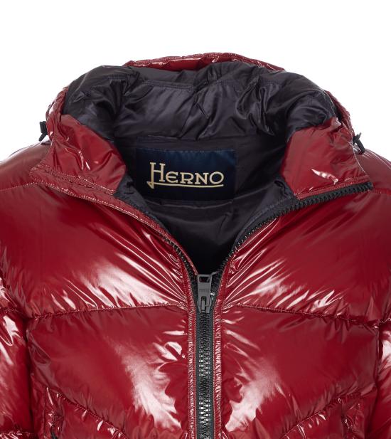 25FW 에르노 글로스 봄버 다운 숏패딩  PI001133U 12220Z6705 Red - HERNO