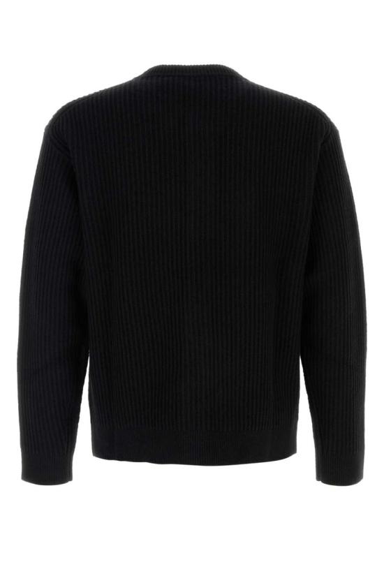 25FW 메종키츠네 폭스 헤드 울 립드 가디건 PM00508KT1149 P199 Black - MAISON KITSUNE