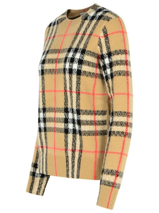 25FW 버버리 체크 울 스웨터 8116946 B9368 Brown - BURBERRY