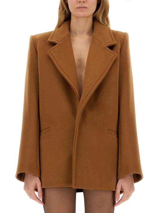  생로랑 코트 808239 Y060R2577 Brown