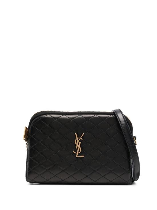 26SS 생로랑 퀼티드 램스킨 가비 지퍼 파우치 7336671EL071000 Black