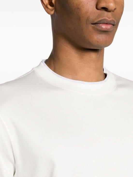 26SS 브루넬로 쿠치넬리 자수 로고 티셔츠 M0B137427CA819 White - BRUNELLO CUCINELLI