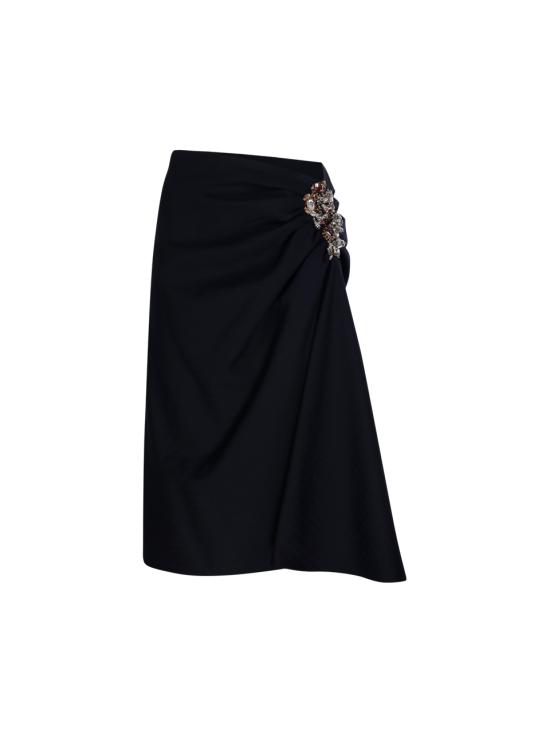 25FW 드리스 반 노튼 미디 스커트 010880 2193 509 NAVY