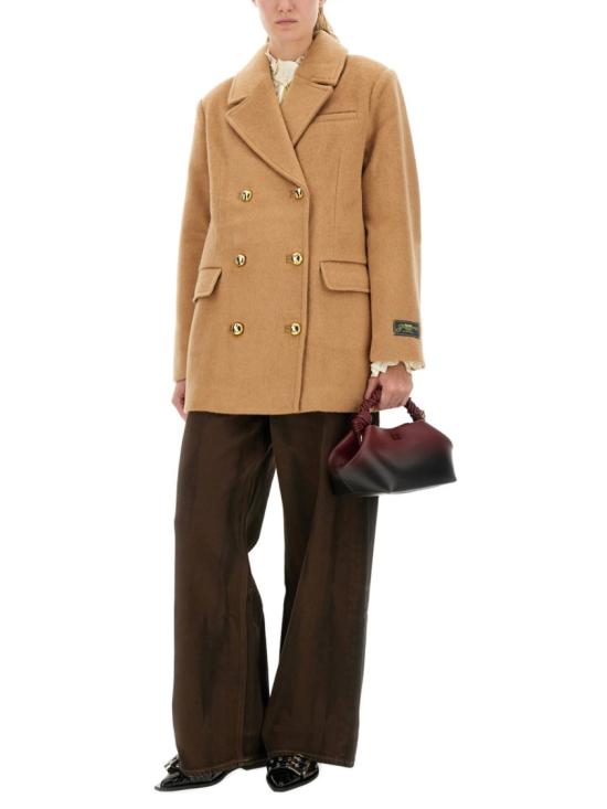 25FW 가니 더블 브레스트 자켓 W0876 399 Brown - GANNI