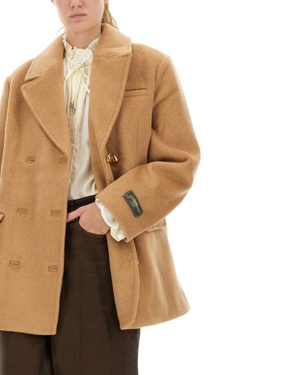 25FW 가니 더블 브레스트 자켓 W0876 399 Brown - GANNI