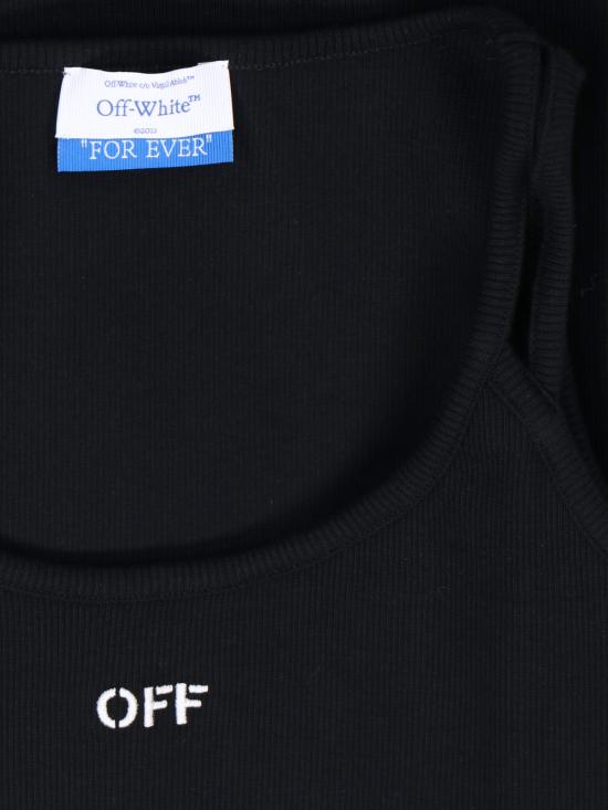 25FW 오프화이트 미디 원피스 OWDB304C99JER002 1001 Black - OFF WHITE