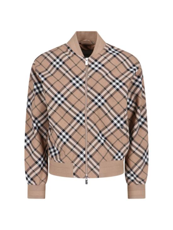  버버리 체크 울 블렌드 봄버 자켓 8092963C1202 Neutrals