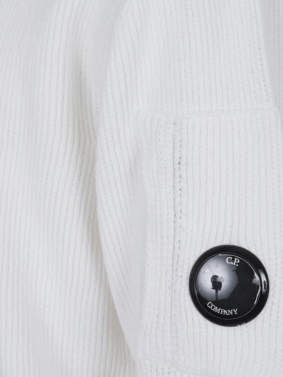 25FW 씨피 컴퍼니 코튼 셔닐 크루넥 스웨터 19CMKN017A 005558G 103 GAUZE WHITE - C.P. COMPANY