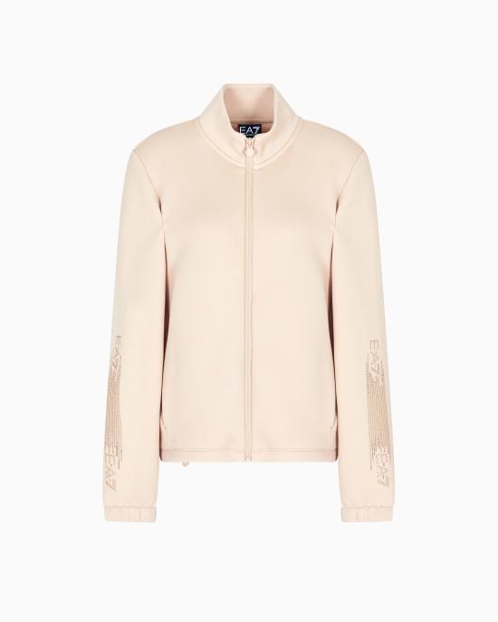 25FW 엠포리오 아르마니 로고 시리즈 코튼 블렌드 집업 스웨트셔츠 7W000523 AF13151 U1046 Beige