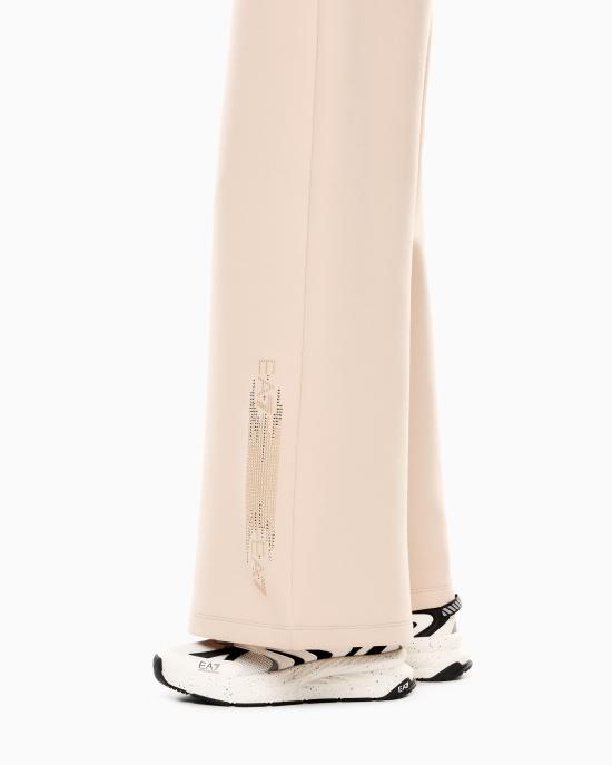 25FW 엠포리오 아르마니 로고 시리즈 코튼 블렌드 와이드 트라우저 7W000526 AF13151 U1046 Beige - EMPORIO ARMANI