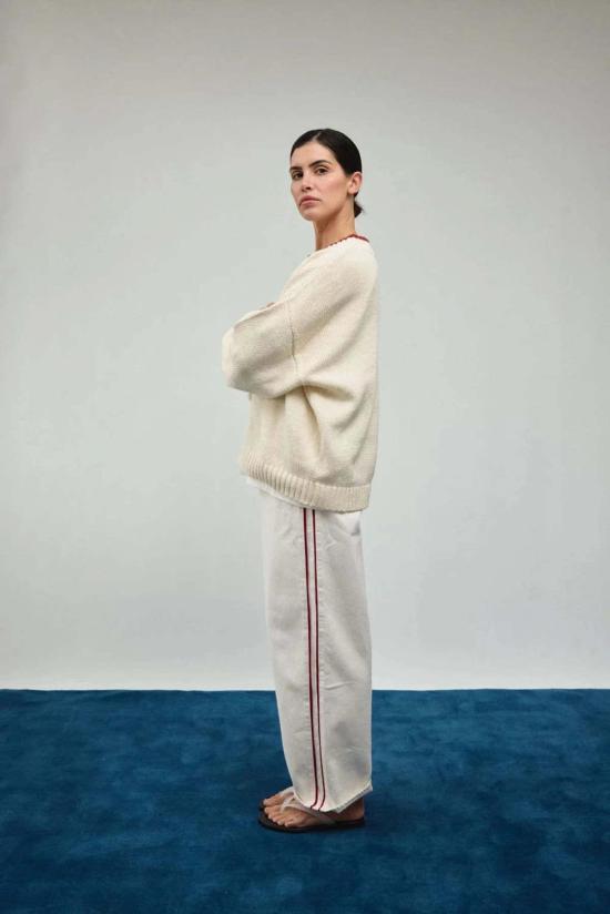  제임스 스트리트 코 데님 팬츠 . 핀스트라이프 트랙 팬츠