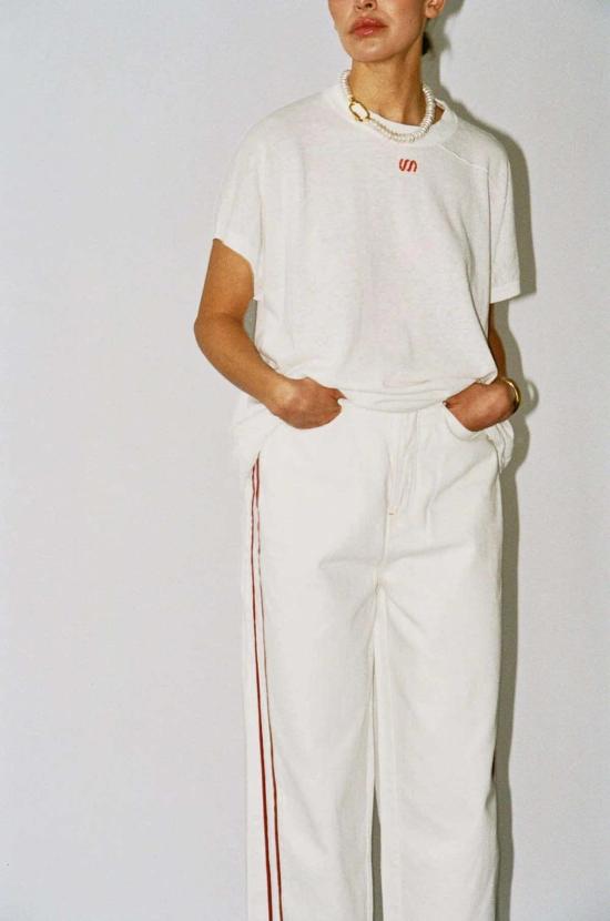  제임스 스트리트 코 데님 팬츠 . 핀스트라이프 트랙 팬츠 - JAMES STREET CO.