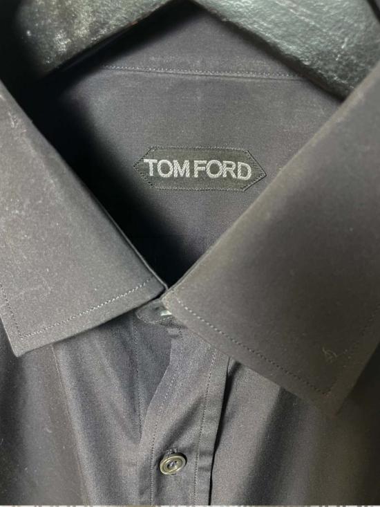  톰포드 긴팔 셔츠 톰 포드 코튼 팝린 셔츠 블랙 - TOMFORD