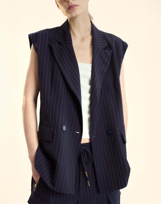  신시아 로리 베스트 신시아 로울리 핀스트라이프 조끼 네이비/아이보리 - CYNTHIA ROWLEY