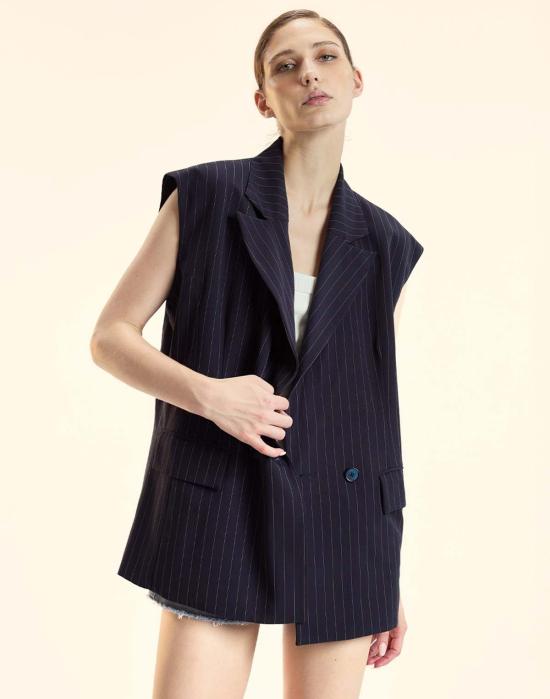  신시아 로리 베스트 신시아 로울리 핀스트라이프 조끼 네이비/아이보리 - CYNTHIA ROWLEY