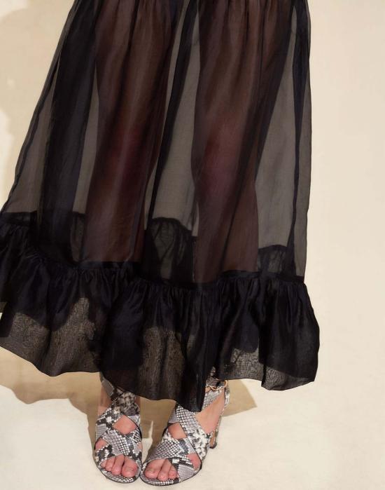  신시아 로리 롱 스커트 신시아 로울리 세라피나 실크 스커트 블랙 - CYNTHIA ROWLEY