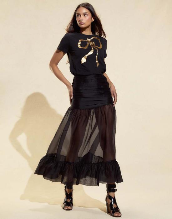  신시아 로리 롱 스커트 신시아 로울리 세라피나 실크 스커트 블랙 - CYNTHIA ROWLEY