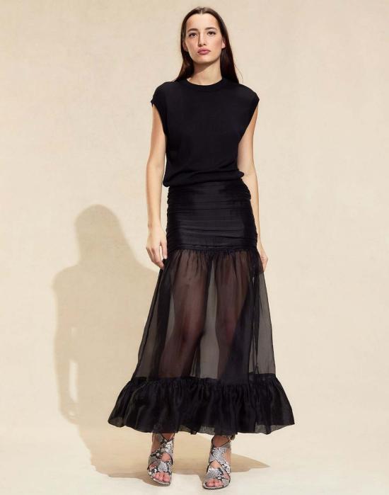  신시아 로리 롱 스커트 신시아 로울리 세라피나 실크 스커트 블랙 - CYNTHIA ROWLEY