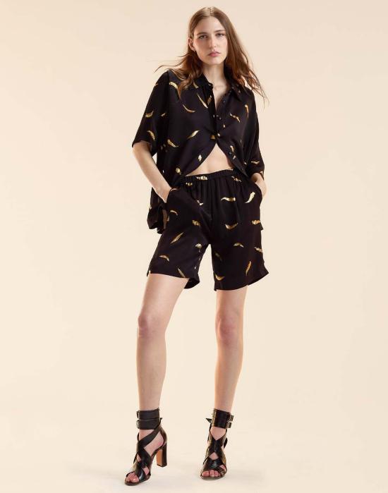  신시아 로리 숏팬츠 신시아 로울리 라이트 애즈 어 페더 반바지 블랙 - CYNTHIA ROWLEY