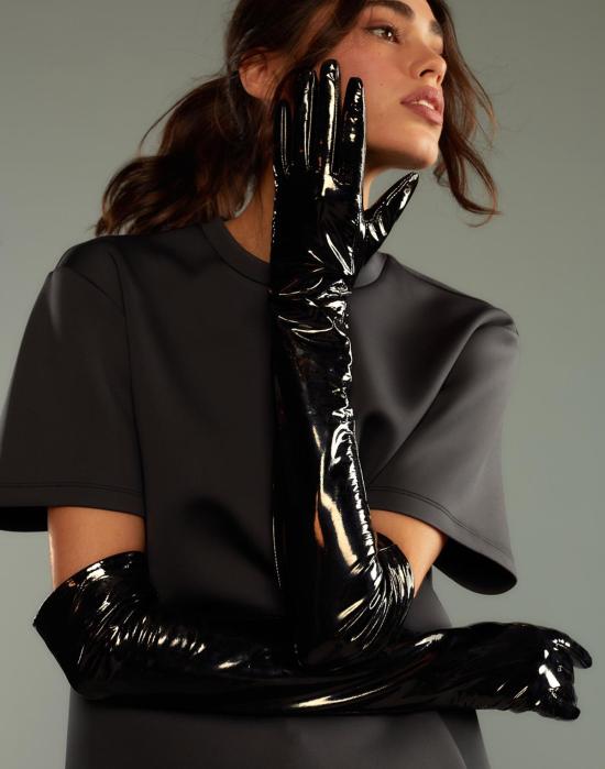  신시아 로리 장갑 신시아 로울리 비아 롱 에나멜 가죽 - CYNTHIA ROWLEY