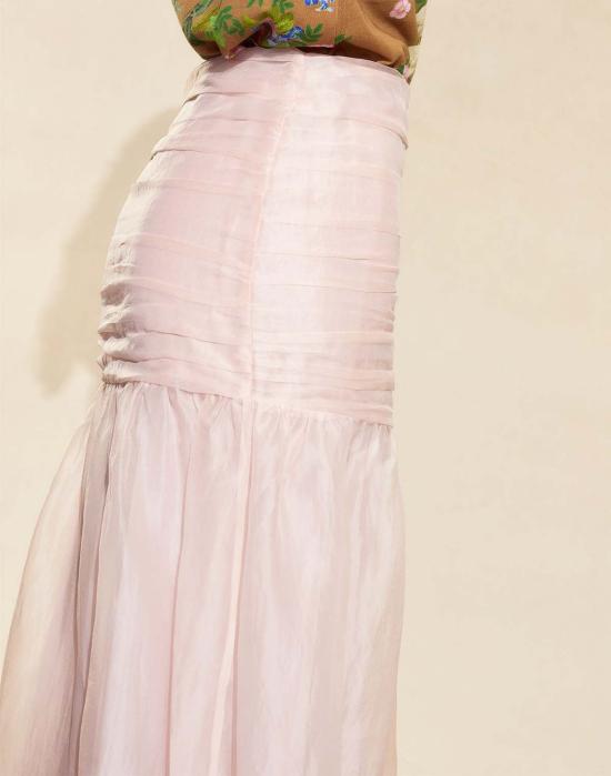  신시아 로리 롱 스커트 신시아 로울리 세라피나 실크 스커트 블러쉬 핑크 - CYNTHIA ROWLEY