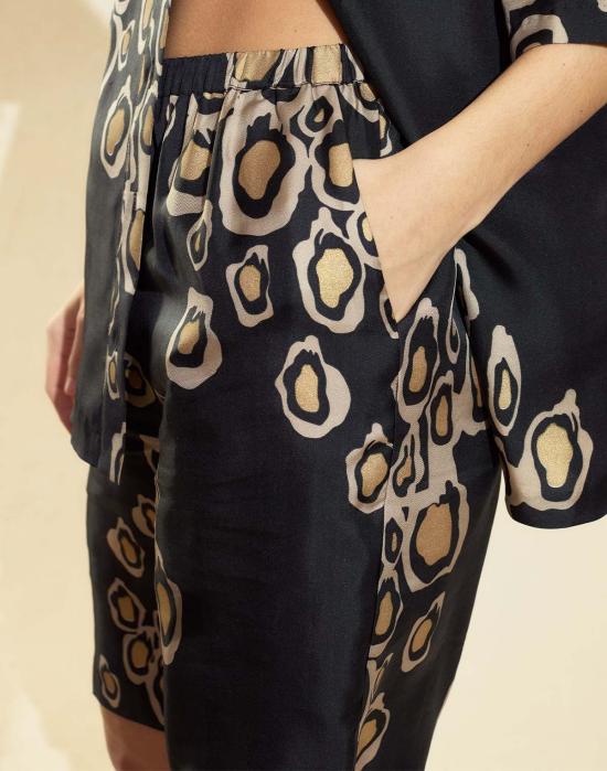  신시아 로리 숏팬츠 신시아 로울리 아말피 골드 포일 반바지 블랙/골드 - CYNTHIA ROWLEY