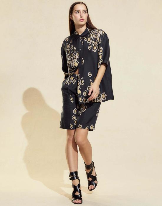  신시아 로리 숏팬츠 신시아 로울리 아말피 골드 포일 반바지 블랙/골드 - CYNTHIA ROWLEY