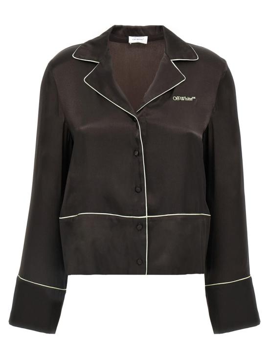 25SS 오프화이트 셔츠 OWGE028S25FAB0016G146G14 Black