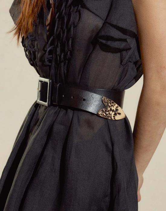  신시아 로리 레귤러 벨트 신시아 로울리 골드 엔드 가죽  블랙/골드 - CYNTHIA ROWLEY