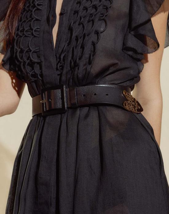  신시아 로리 레귤러 벨트 신시아 로울리 골드 엔드 가죽  블랙/골드 - CYNTHIA ROWLEY