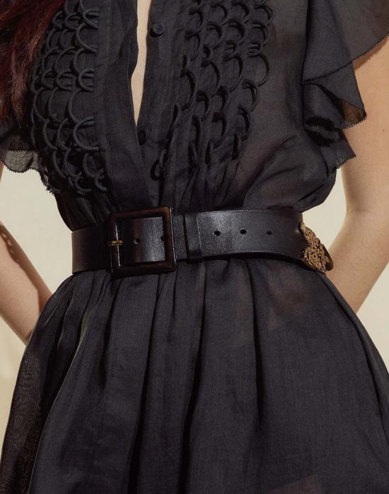  신시아 로리 레귤러 벨트 신시아 로울리 골드 엔드 가죽  블랙/골드 - CYNTHIA ROWLEY