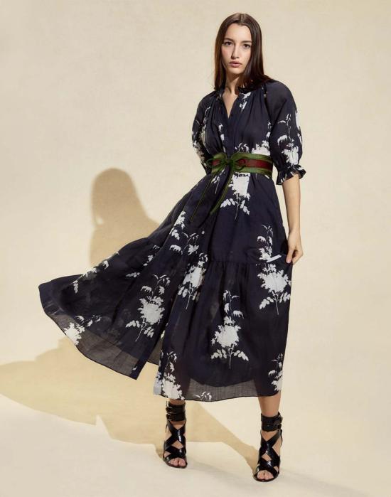  신시아 로리 와이드 벨트 신시아 로울리 메탈릭 비건 가죽  버건디 - CYNTHIA ROWLEY