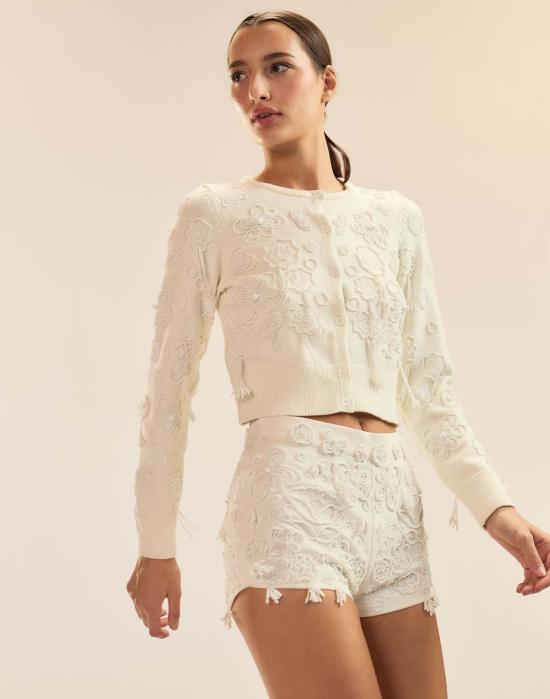  신시아 로리 스웨터 신시아 로울리 팔로마 슈렁큰 카디건 화이트 - CYNTHIA ROWLEY