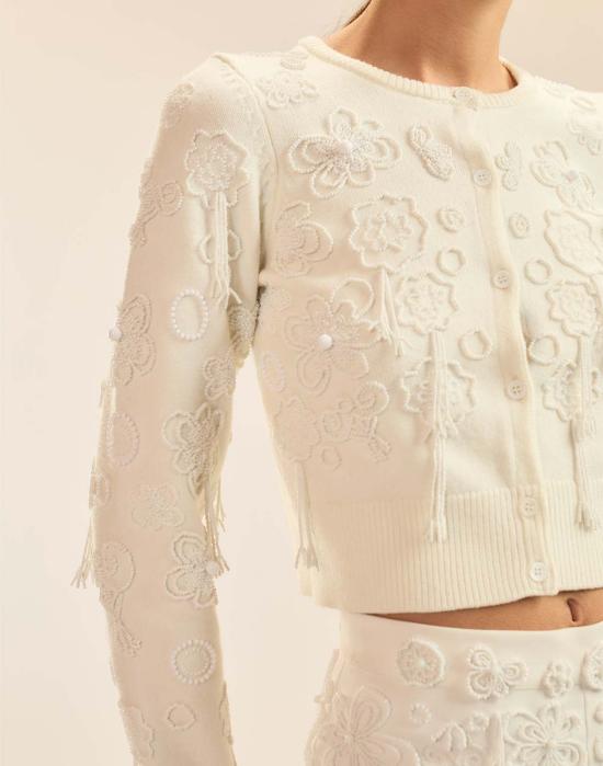  신시아 로리 스웨터 신시아 로울리 팔로마 슈렁큰 카디건 화이트 - CYNTHIA ROWLEY